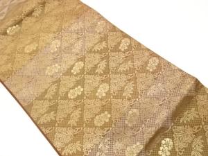 市松に松竹梅模様織出し名古屋帯